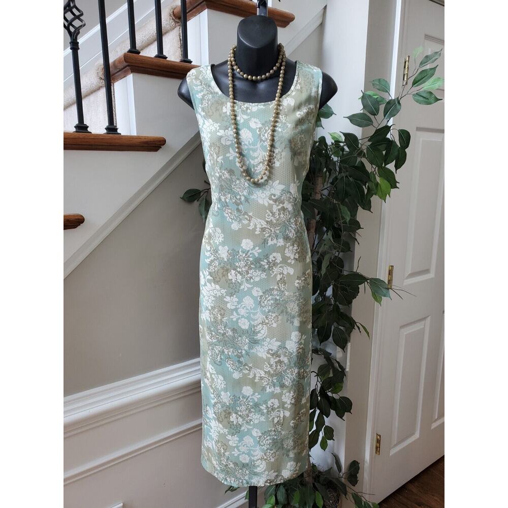 Kari New York Womens Floral Polyester Round Neck Sleeveless Knee Length Dress 12